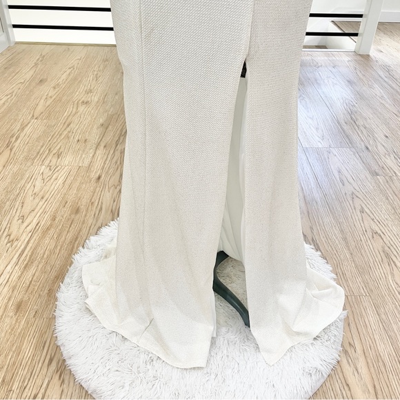 NWT Small White sparkly mermaid bodycon backless prom formal black tie gown - Picture 4 of 8